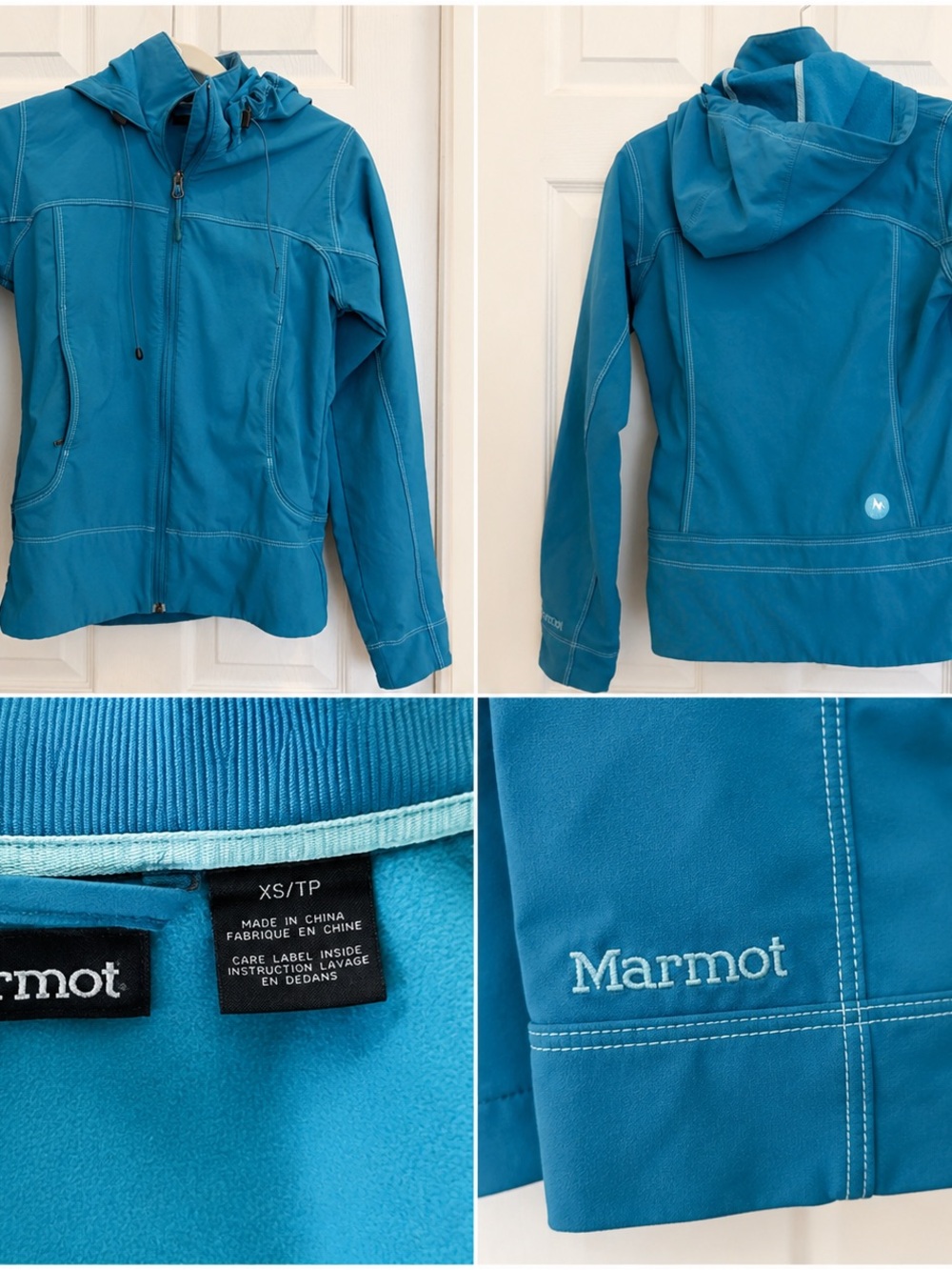 Marmot Teal Hooded Softshell Jacket for Kids